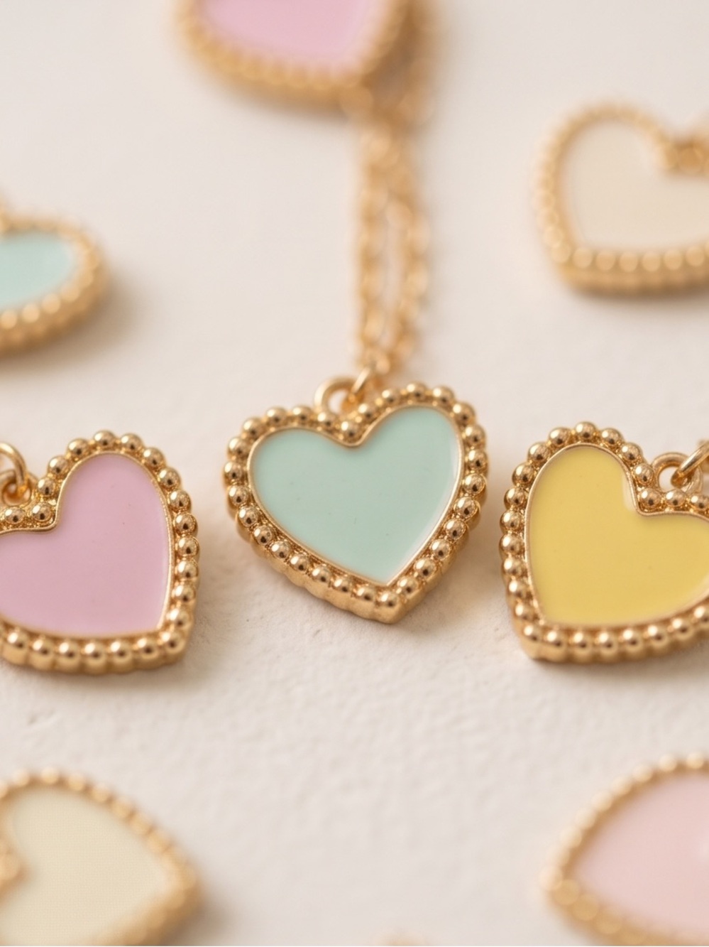 Pastel Heart Jewelry Set for Girls / Tweens (Hypoallergenic & Tarnish Free) - Picture 2 of 2